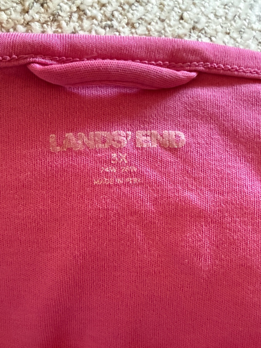 Lands' End Rose-Pink Three-Quarter Sleeve A-Line Midi Nightgown - Picture 4 of 5